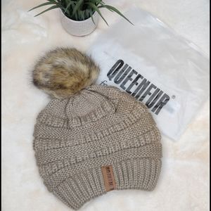Queen fur beanie